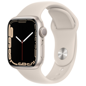 Смарт-годинник Apple Watch Series 7 GPS 41mm Starlight Aluminium Case with Beige Sport Band (MKMY3UL/A) ТОП в Чернівцях