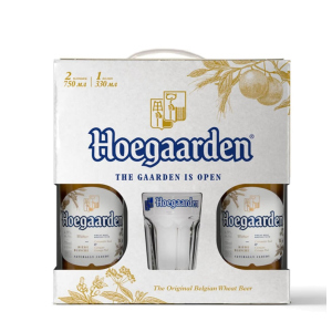 Подарункова упаковка пива HoeGaarden Witbier світле нефільтроване 4.7% 0.75 л + Склянка 0.3 л (5410228158431) в Чернівцях