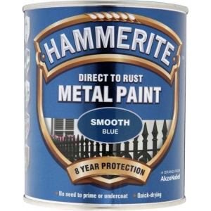 Фарба для металу Hammerite Akzo Nobel гладка блакитна 5 л. надійний