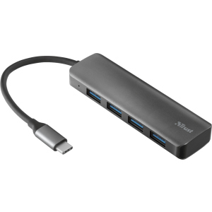 USB-хаб Trust Halyx USB-C to 4-Port USB-A 3.2 Aluminium (TR23328) ТОП в Чернівцях