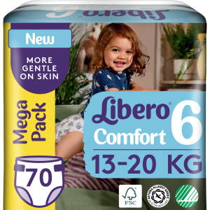 Подгузники Libero Либеро Comfort 6 13-20 кг 70 шт одноразовые (7322541083414) ТОП в Черновцах