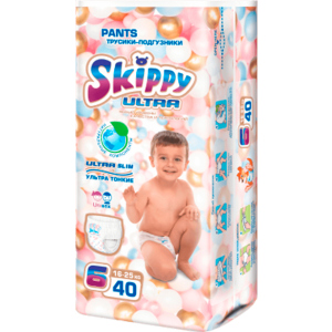 Трусики-підгузки дитячі Skippy Ultra розмір 6 (16-25 кг) 40 шт (6942648910331) краща модель в Чернівцях