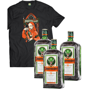 Лікер Jagermeister 0.7 л 35% 3 пляшки (+ексклюзивна футболка)(DESIGN 3) pM (4067700013018_G_M) в Чернівцях