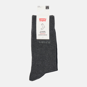 Набор носков Levi's 993053001-267 39-42 2 пары Anthracite Melange/Black (8718824836706) лучшая модель в Черновцах