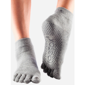 Шкарпетки ToeSox Grip Full Toe Ankle L (43-45) Сірі (841090108364) ТОП в Чернівцях