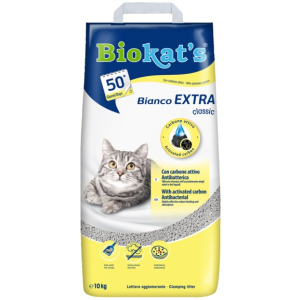 Наповнювач для котячого туалету Biokat's Bianco Extra для котячого туалету, 10 кг, з активованим вугіллям (4002064618104) в Чернівцях