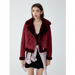 Дубленка Pull & Bear XAZ217644WZKN XS Бордовая (DD8000004564388) надежный