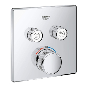 Внешняя часть смесителя без скрытой части GROHE Grohtherm SmartControl хром латунь 158x158мм 29124000 ТОП в Черновцах