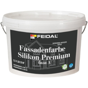 Силиконовая фасадная краска Feidal Fassadenfarbe Silikon Premium база А 2.5 л (4820232441282) в Черновцах