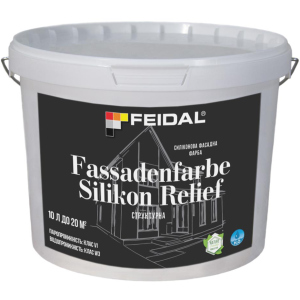 Силиконовая фасадная краска Feidal Fassadenfarbe Silikon Relief 10 л (4820232441275) лучшая модель в Черновцах