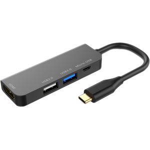 USB-хаб XoKo AC-400 Type-C to HDMI+USB 3.0+USB 2.0+Micro USB (XK-AC-400) в Черновцах