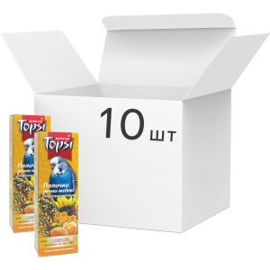 Упаковка паличок для хвилястих папуг Topsi яєчно-медові 100 г 10 шт (14820122203645) в Чернівцях