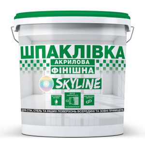 Шпаклівка акрилова фінішна, готова до застосування для внутрішніх та зовнішніх робіт SkyLine Біла 16 кг ТОП в Чернівцях