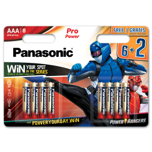 Батарейки Panasonic Pro Power лужні AAA блістер, 8 шт Power Rangers (LR03XEG/8B2FPR) в Чернівцях