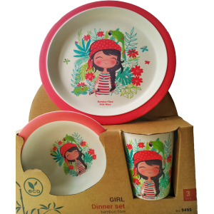 купити Набір дитячого посуду Fissman Дівчинка 3 предмети (9495)