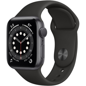 Смарт-часы Apple Watch Series 6 GPS 40mm Space Grey Aluminium Case with Black Sport Band (MG133UL/A) краща модель в Чернівцях