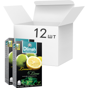 Упаковка чаю чорного пакетованого Dilmah Лимон та лайм 12 шт по 20 пакетиків (19312631142133) ТОП в Чернівцях