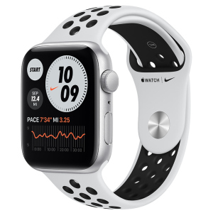 Смарт-часы Apple Watch SE Nike GPS 44mm Silver Aluminum Case with Pure Platinum/Black Nike Sport Band (MYYH2UL/A) в Черновцах