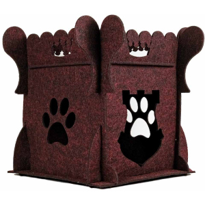 Домик-лежак для собак и кошек Фортнокс FX Home Крепость 30х30х40 см Бордовый (2820000012111)