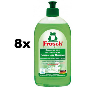 Упаковка очищающего бальзама для посуды Frosch Зеленый лимон 500 мл х 8 шт (4009175061836) ТОП в Черновцах