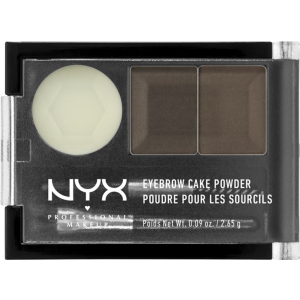 Тіні та віск для брів NYX Professional Makeup Eyebrow Cake Powder 02 Dark Brown/brown 2.64 г (800897123871) краща модель в Чернівцях