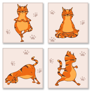 Набор для росписи по номерам Идейка Yoga-cat 18 x 18 см (KNP010) (4823104312185) ТОП в Черновцах