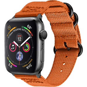 Ремешок Promate Nylox-42 для Apple Watch 42-44 мм 1/2/3/4/5/6/SE Orange (nylox-42.orange)